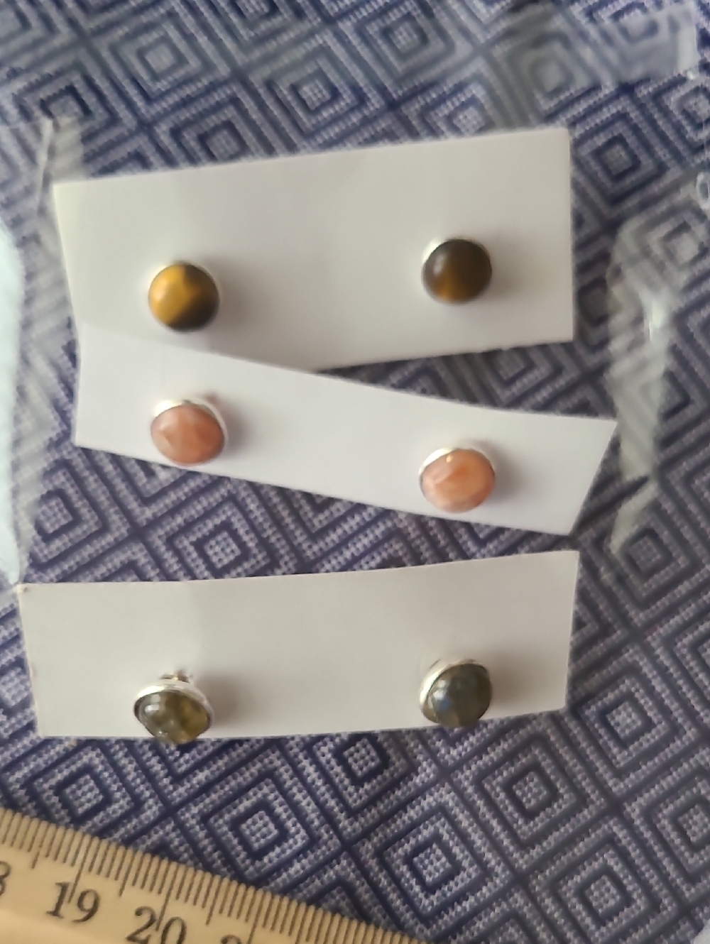 Handcrafted Multi-Color Stone Stud Earrings Set - Women Jewelry